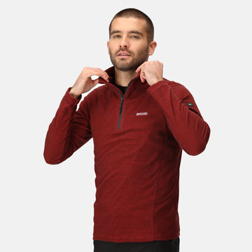Montes - Herren Midlayer | schmal gestreifter Mikrofleece - Rot Danger Red Bild 1
