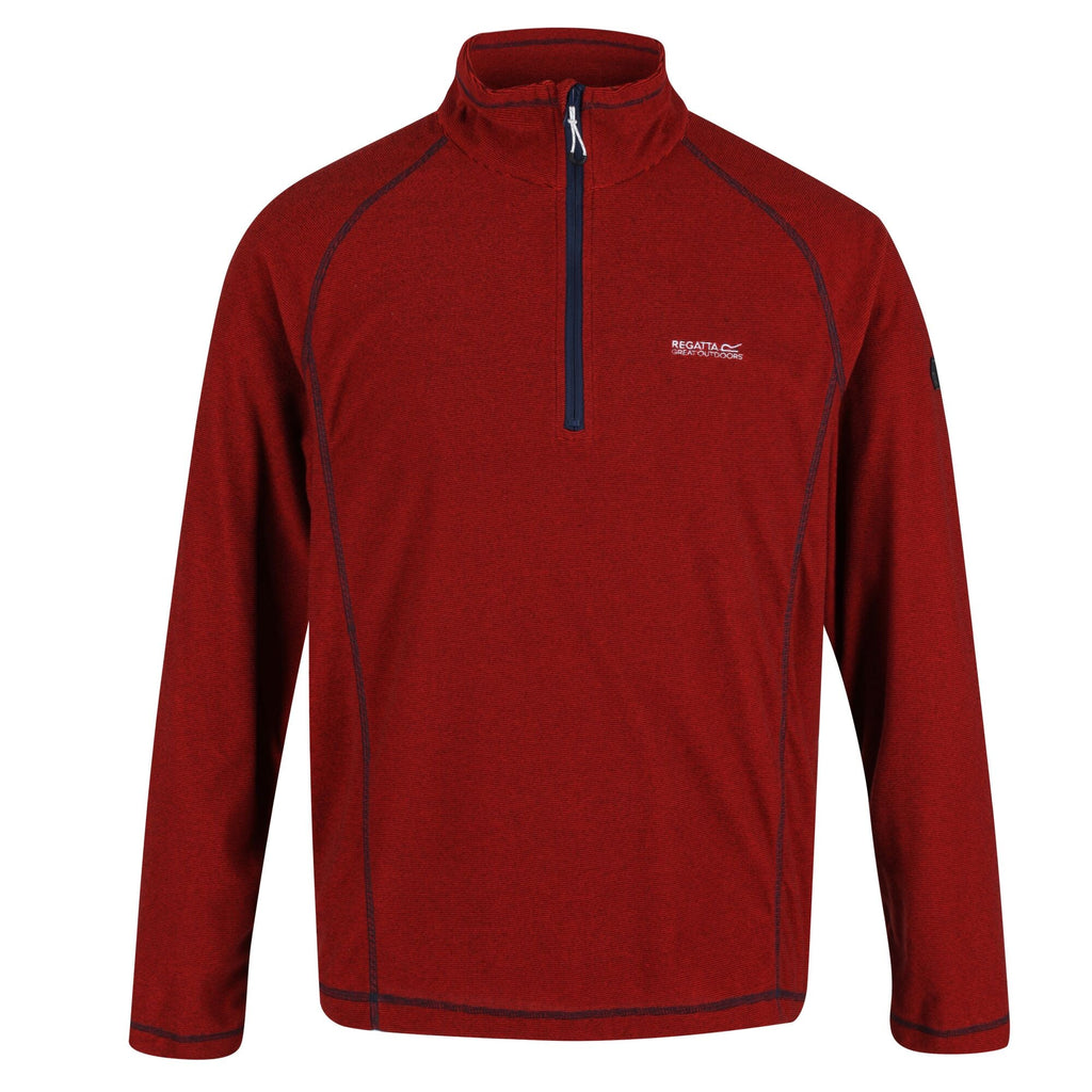 Montes - Herren Midlayer | schmal gestreifter Mikrofleece - Rot 67W Bild 3