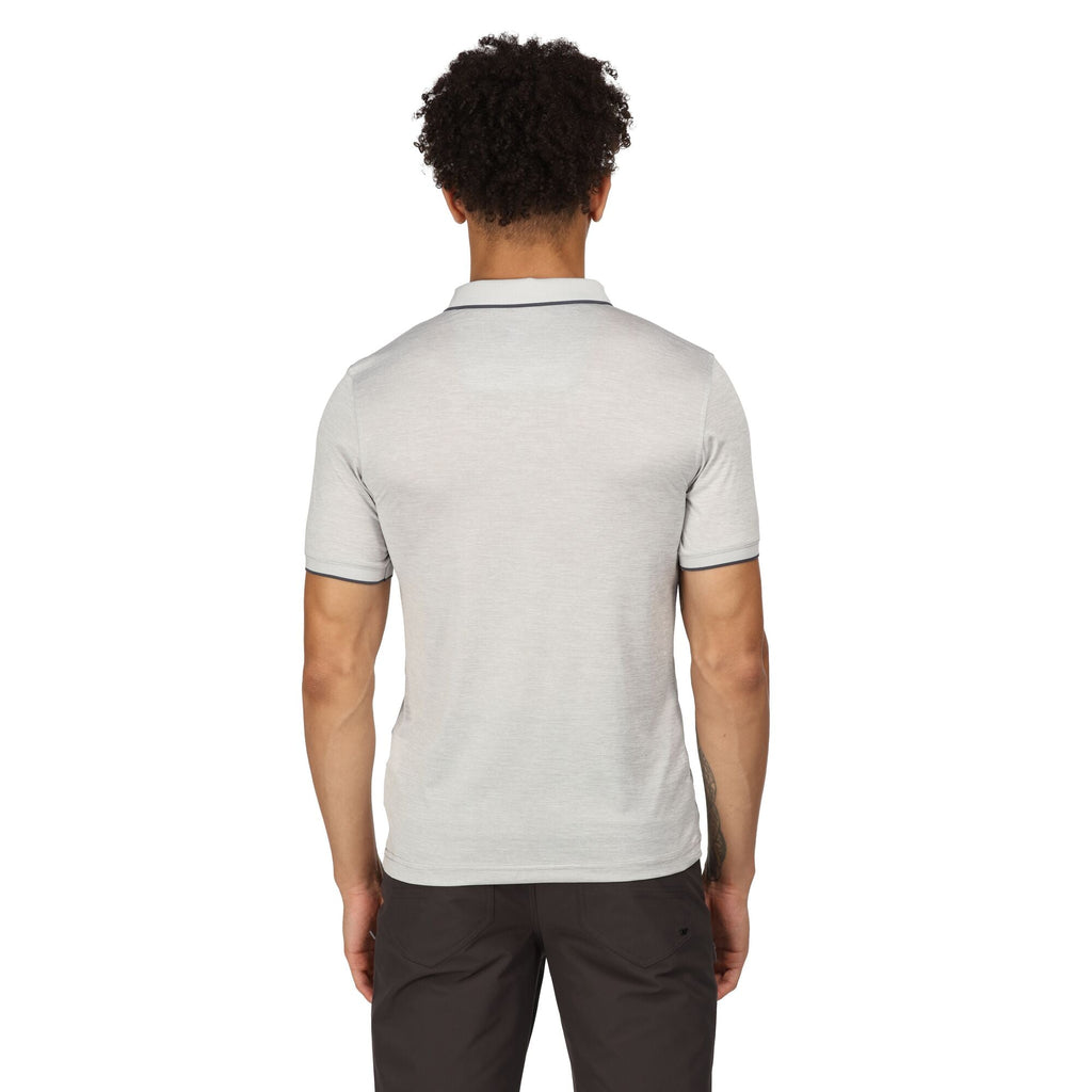 Remex II - Herren Poloshirt | aus meliertem Jersey Gewebe - Grau Silver Grey Bild 2
