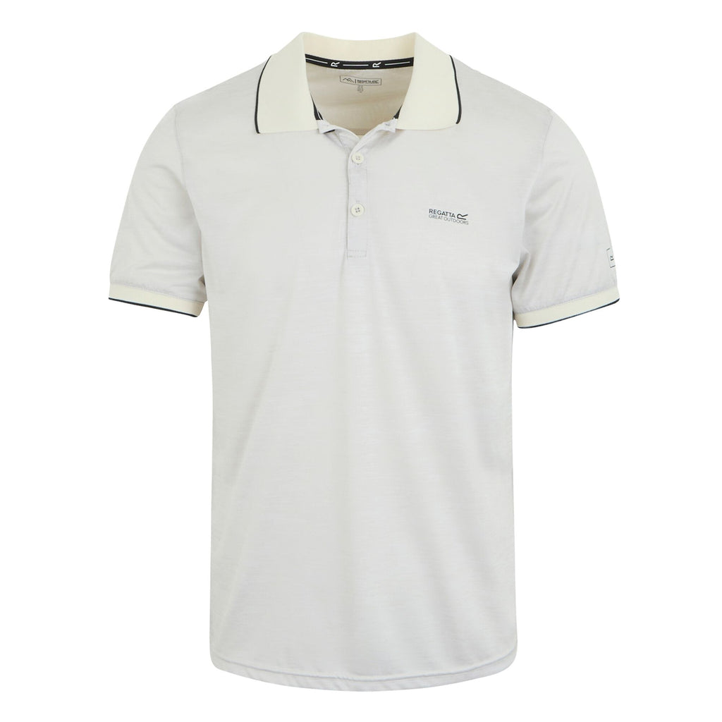Remex II - Herren Poloshirt | aus meliertem Jersey Gewebe - Weiß Stone White Bild 3