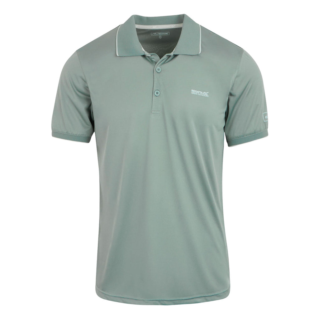 Remex II - Herren Poloshirt | aus meliertem Jersey Gewebe - Grün GlacierSolid Bild 3
