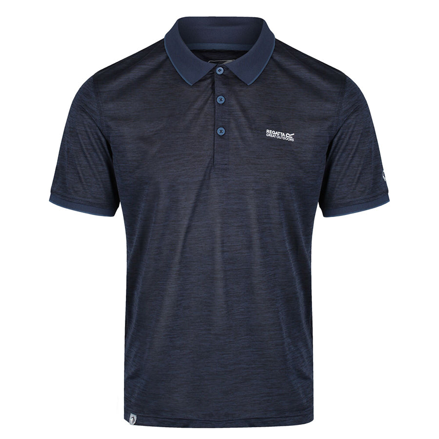 Remex II - Herren Poloshirt | aus meliertem Jersey Gewebe - Grau 540 navy Bild 2