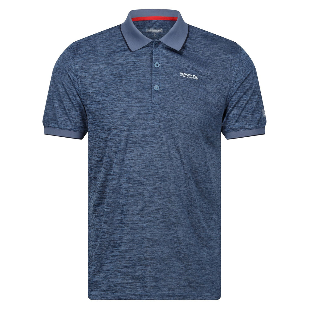 Remex II - Herren Poloshirt | aus meliertem Jersey Gewebe - Blau Bild 1