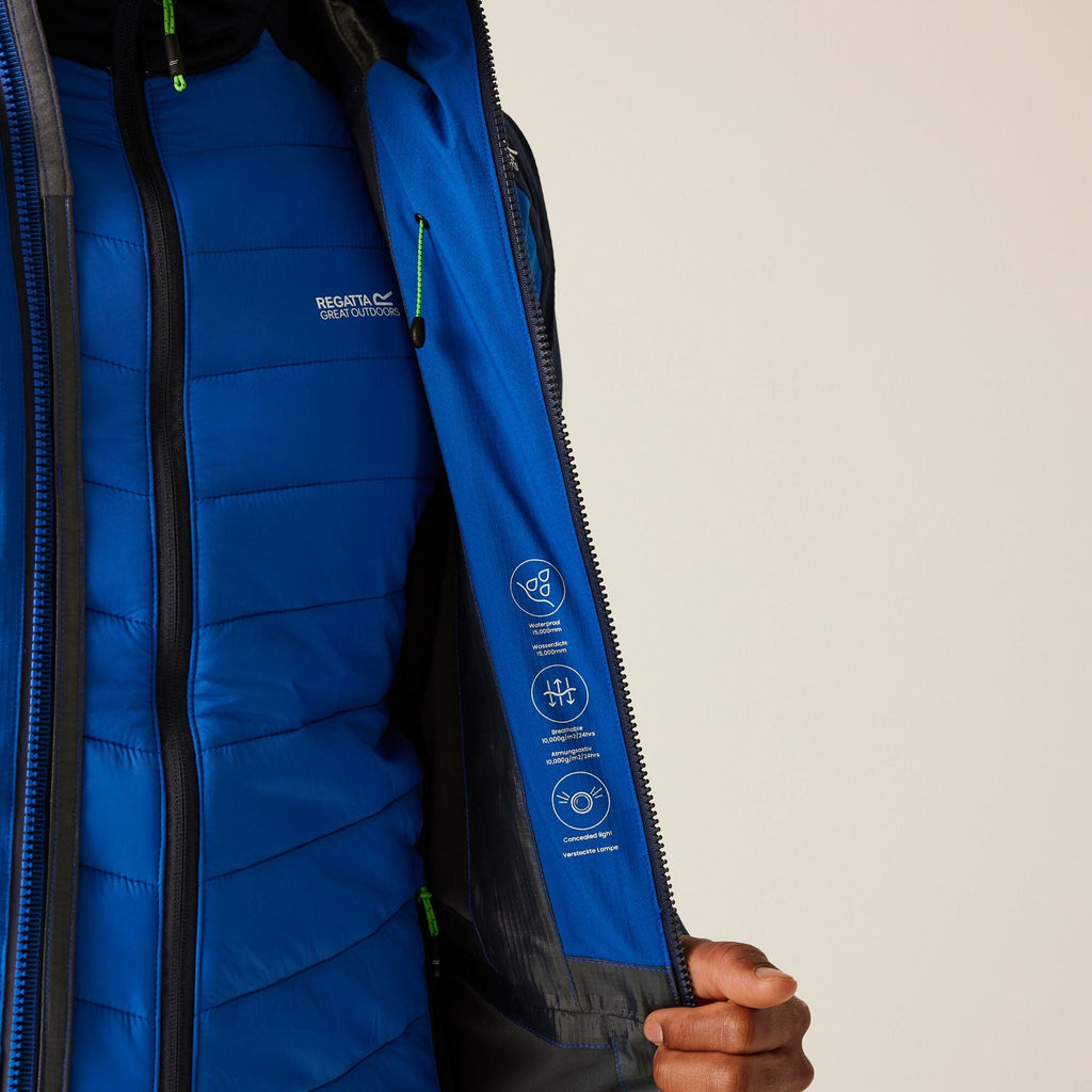 Sacramento X - Herren 3-in-1 Jacke | mit Hybrid Innenjacke und reflektierenden Details - Blau-Schwarz Olympian Blue/Navy Bild 9