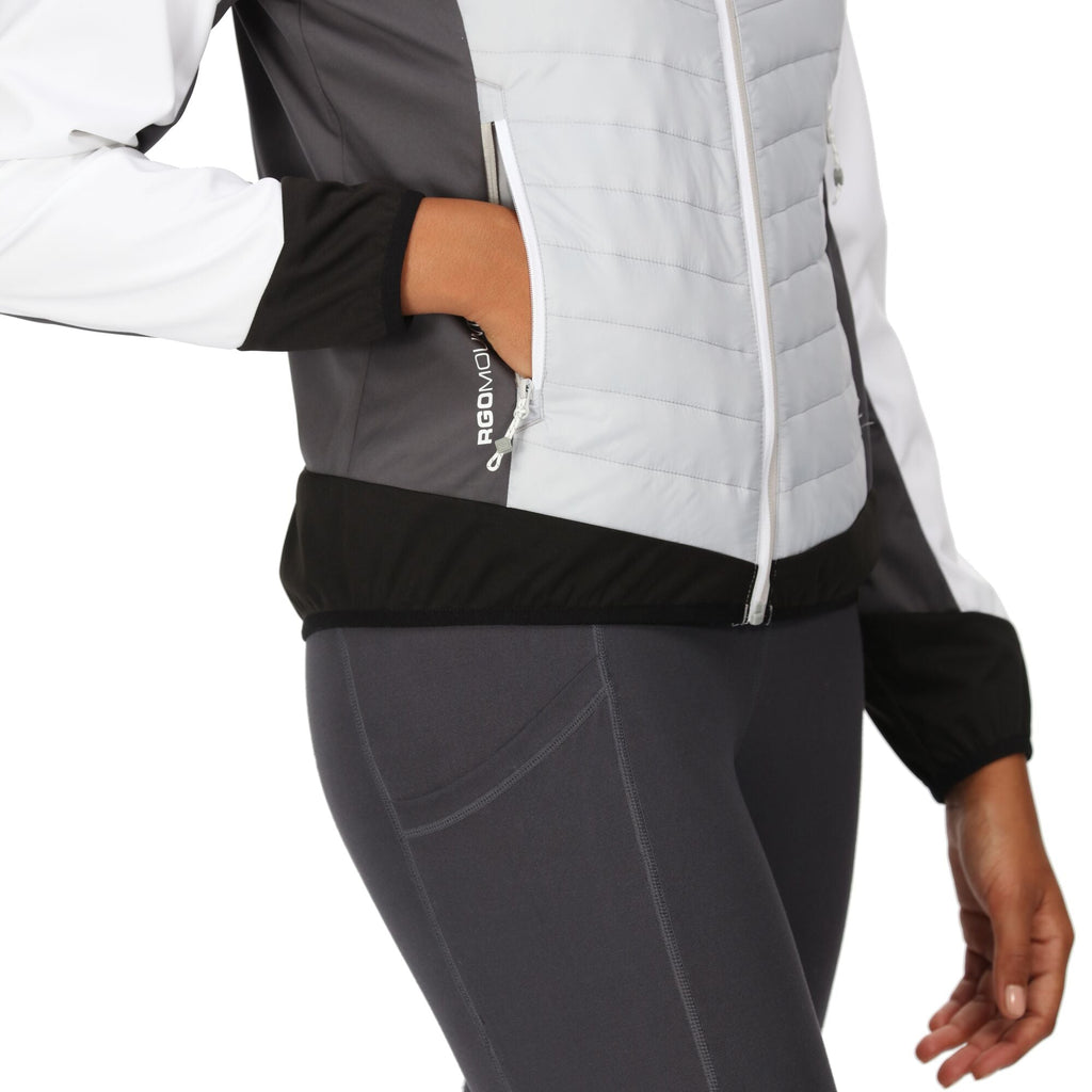 Steren Hybrid - Damen Jacke | mit abnehmbaren Raglanärmel - Weiß White/Cybrsp Bild 3