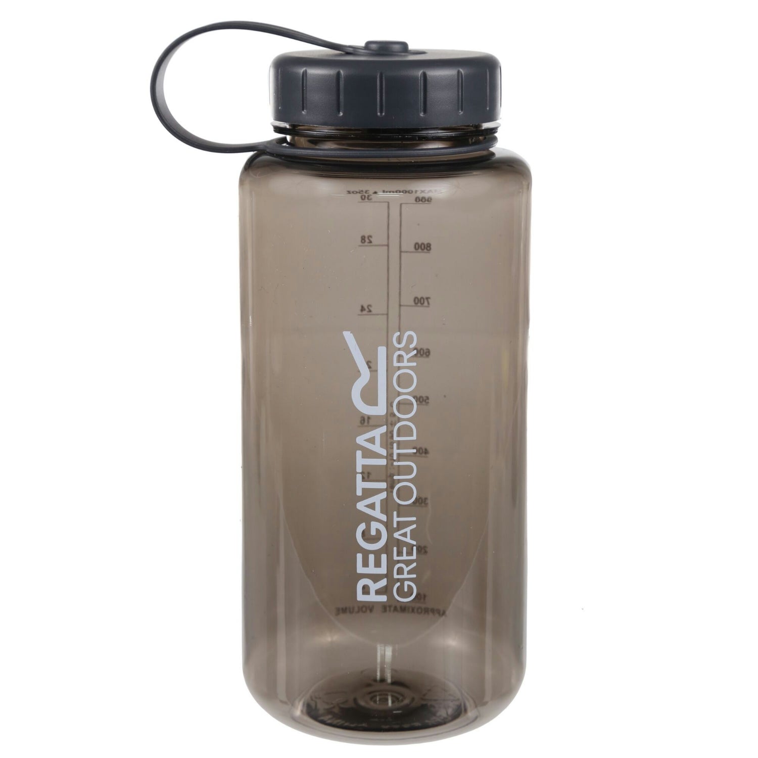 Tritan Flask 1L - Trinkflasche | mit befestigtem Schraubverschluss - Grau