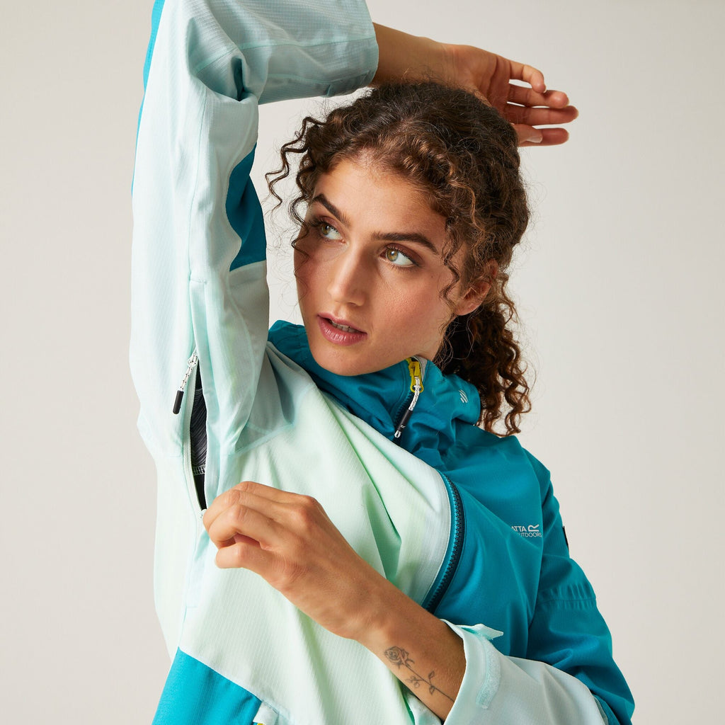 Wmn Raddick II - Damen Stretchjacke | integrierte Taschenlampe an der Kapuze - Blau Bleached Aqua/Tahoe Blue Bild 4
