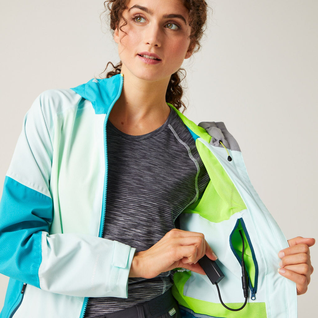 Wmn Raddick II - Damen Stretchjacke | integrierte Taschenlampe an der Kapuze - Blau Bleached Aqua/Tahoe Blue Bild 5