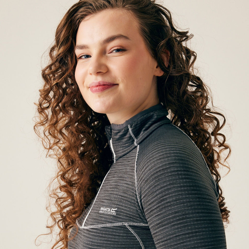 Yonder - Damen Langarmshirt | mit Zip - Grau Seal Grey Bild 3