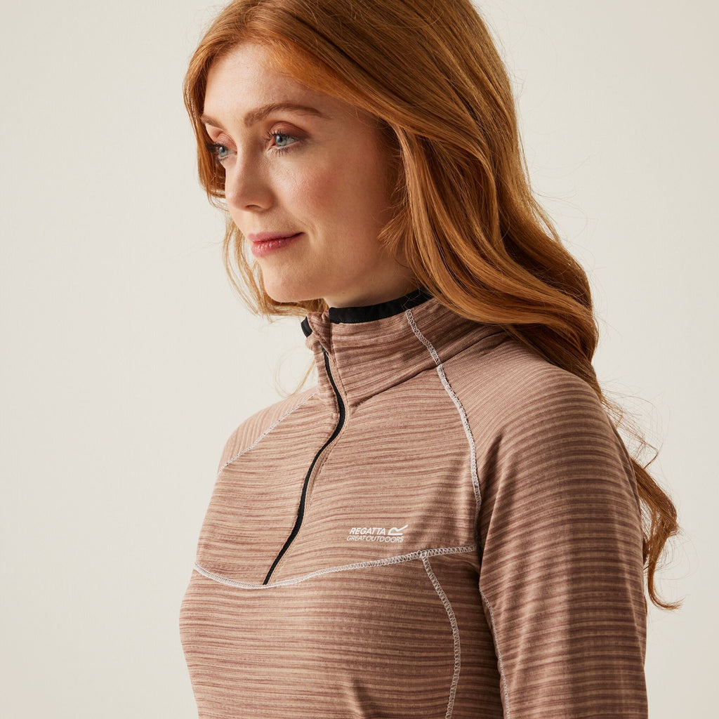 Yonder - Damen Langarmshirt | mit Zip - Beige Warm Taupe Bild 3