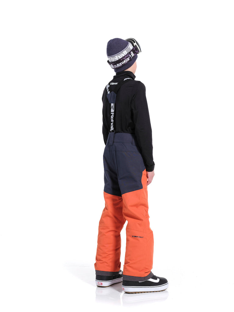 DIGGER-R-jr.- Kinder Skihose | mit abnehmbaren Hosenträgern - Orange-Blau Rust Bild 3