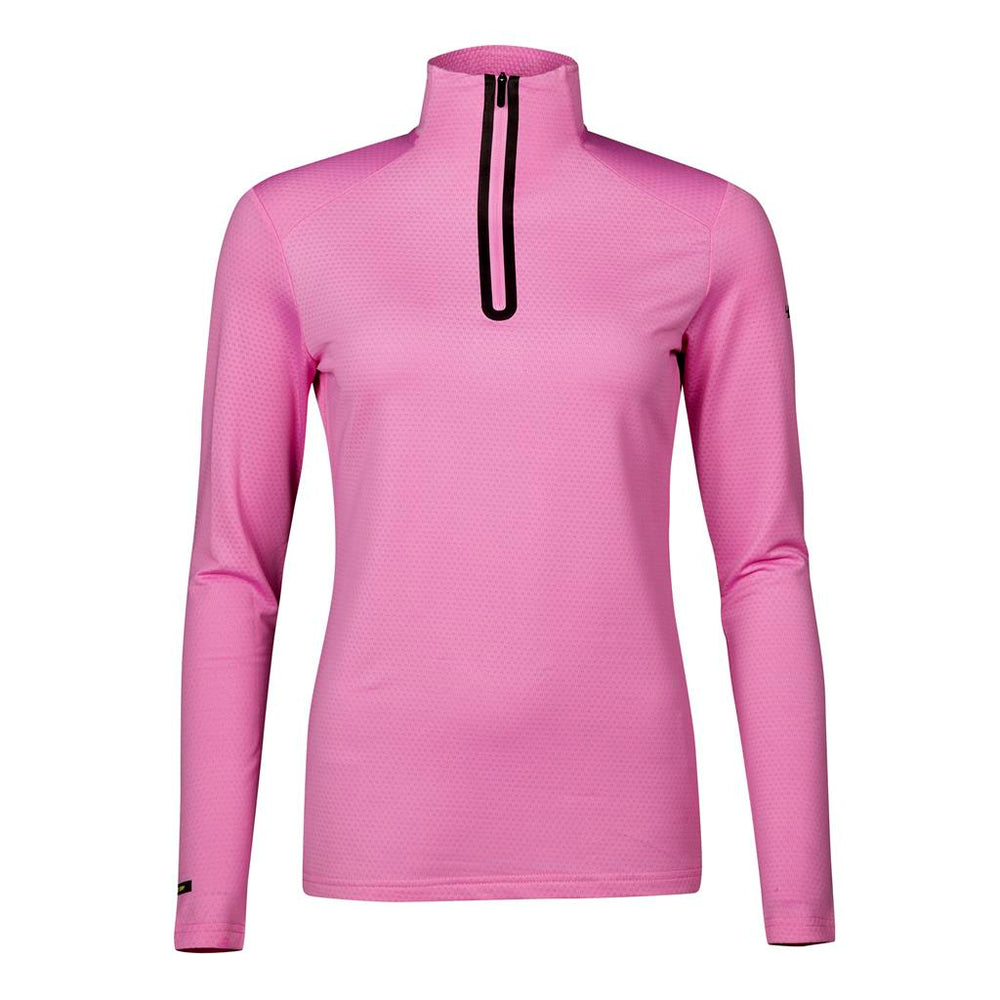 Moodi - Damen Zip-Shirt | feuchtigkeitsabweisend und atmungsaktiv - Rosa