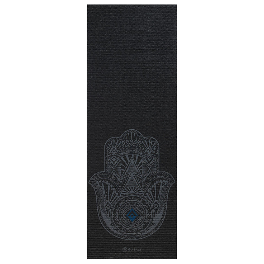 
                  
                    Laden Sie das Bild in den Galerie-Viewer, Grey Hamsa - Yoga Matte 4mm dick | rutschfeste Oberfläche - Schwarz gemustert
                  
                