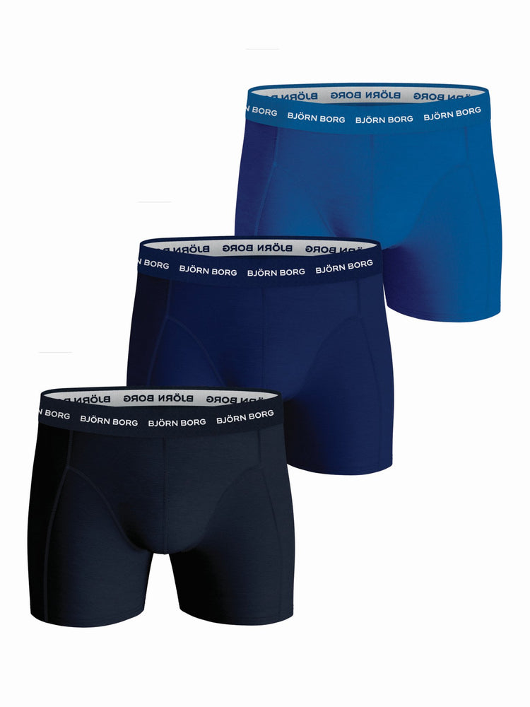 Essential Boxer 3p - Herren Boxershorts | aus weichem Baumwolljersey - Blau