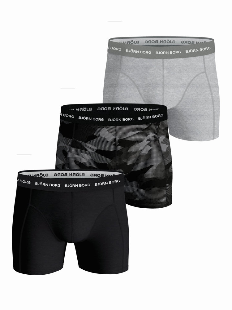 Shorts BB Shadeline 3p - Herren Boxershorts | aus Baumwollmix - Schwarz gemustert