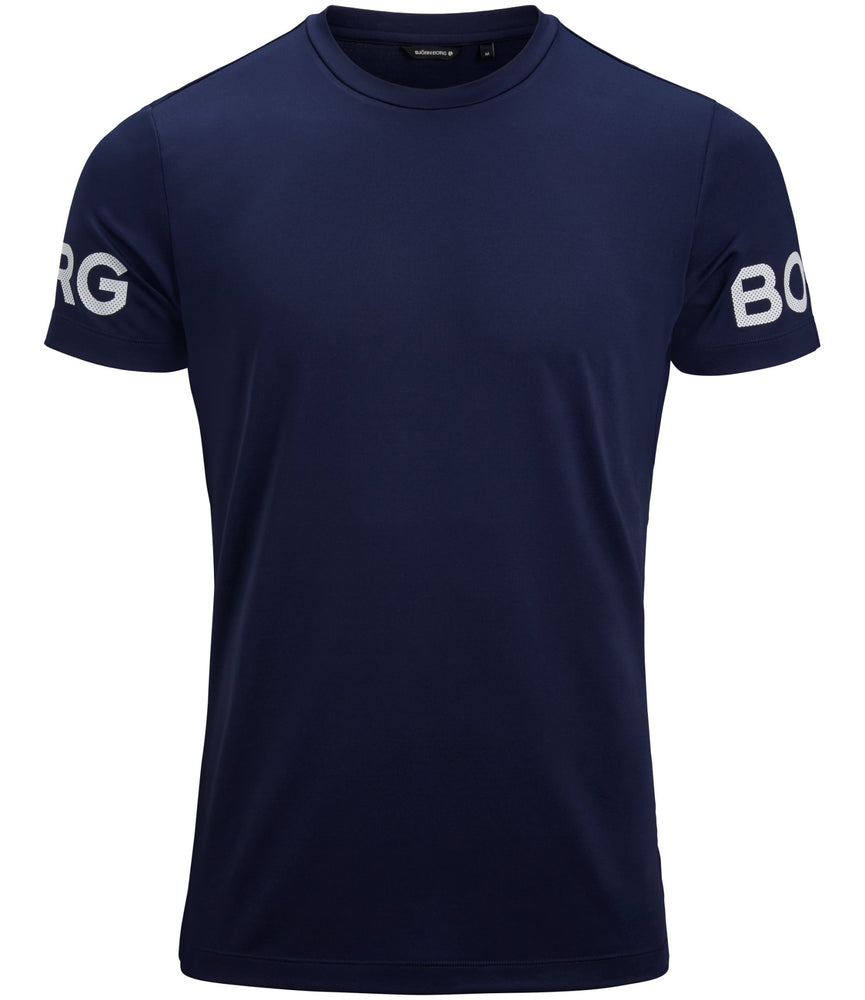 BORG T-SHIRT - Herren T-Shirt | Längeres Design mit tiefem Saum an der Rückseite - Blau