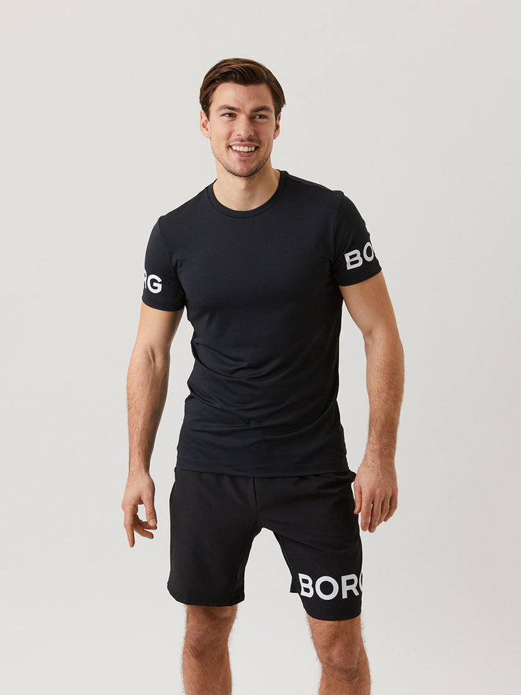 BORG T-SHIRT - Herren T-Shirt | Längeres Design mit tiefem Saum an der Rückseite - Schwarz