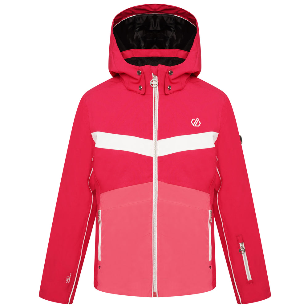 Belief II Jacket - Kinder Skijacke | mit reflektierenden Details - Pink-Weiß