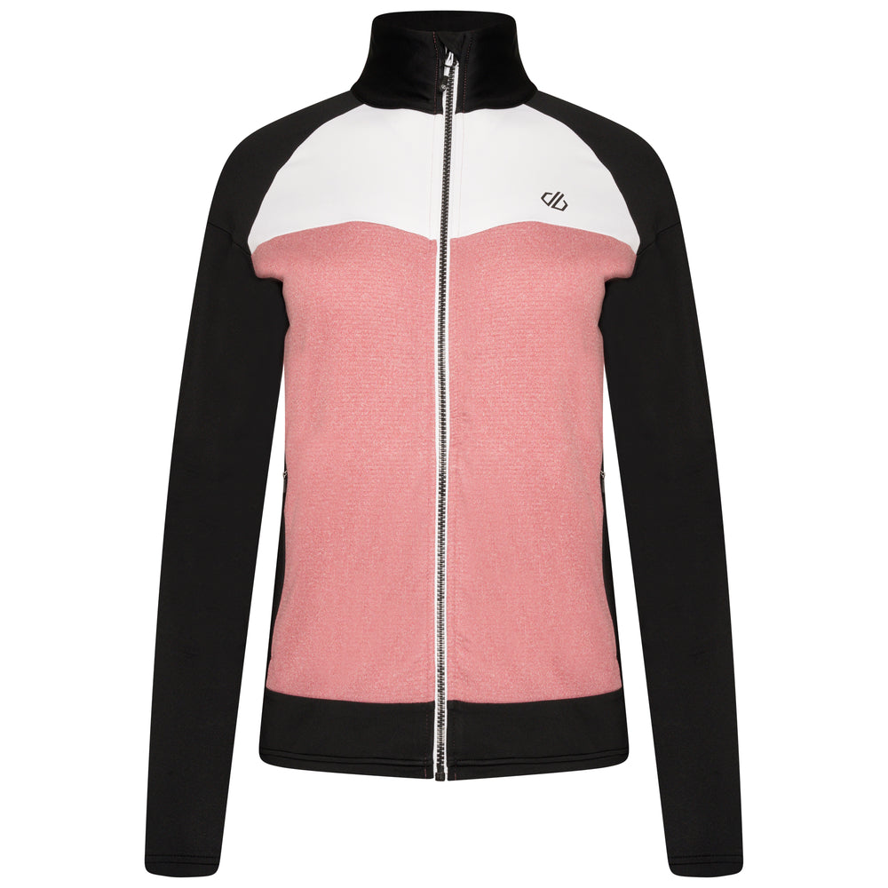 Elation II CoreStr - Damen Zip-Jacke | warm und schnelltrocknend - Schwarz-Rosa-Weiß