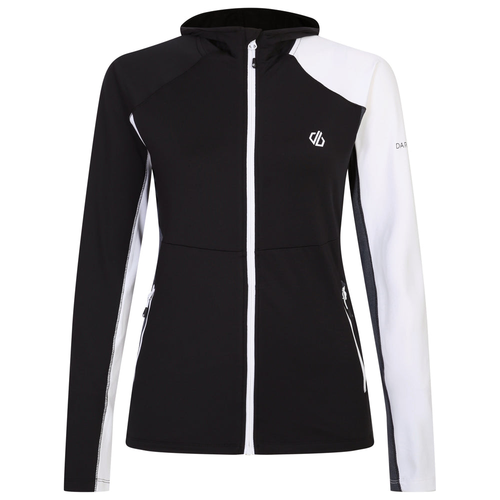 ConveyIICoreStrch - Damen Zip-Jacke | mit fixierter Kapuze - Schwarz-Weiß