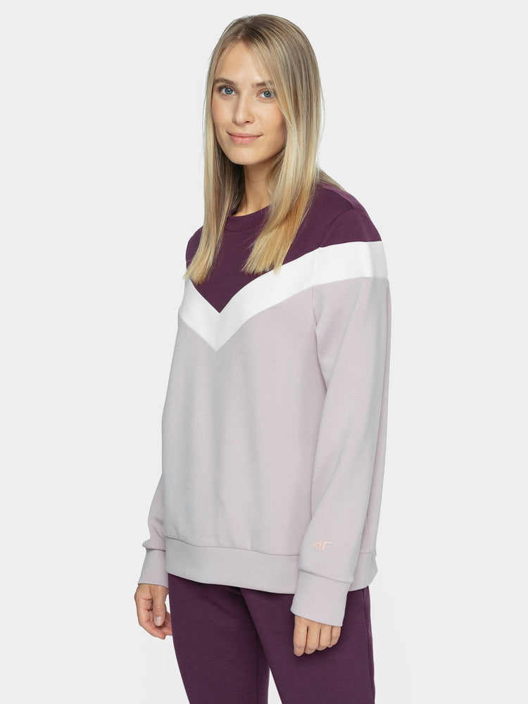 Damen Sweatshirt | lockerer Schnitt mit Viskose - Lila - Damen Pullover - 4F - Sportrabatt