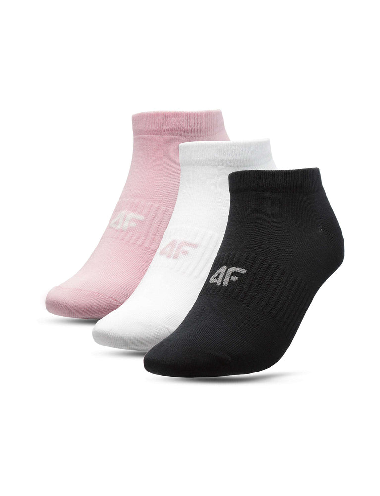 3-Pack Damen Socken | knöchelhoch - schwarz-weiß-rosa - Damensocken - 4F - Sportrabatt