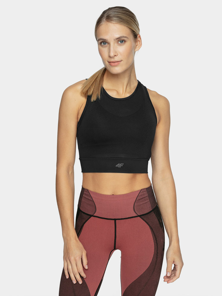 Damen Yoga Top | aus ultraleichtem, elastischem Gewebe - Schwarz - Damen Shirt - 4F - Sportrabatt