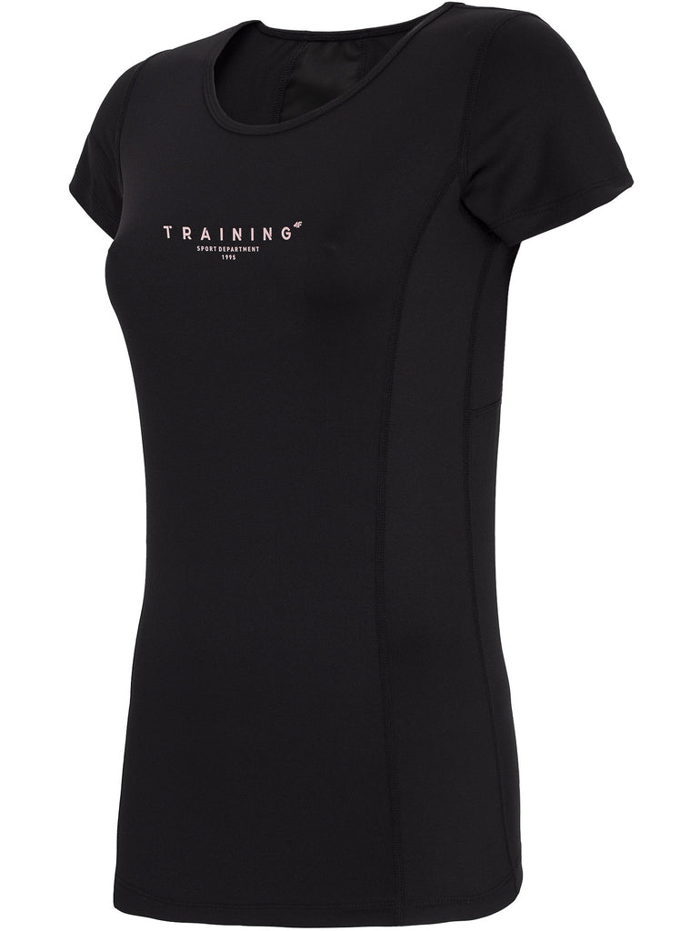 FUNCTIONAL T-SHIRT - Damen T-Shirt | mit einem durchscheinenden Mesh-Panel auf der Rückseite - Schwarz - T TUR T-Shirts/Tanks ku.Arm Da - 4F - Sportrabatt