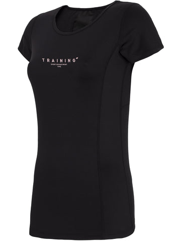 FUNCTIONAL T-SHIRT - Damen T-Shirt | mit einem durchscheinenden Mesh-Panel auf der Rückseite - Schwarz - T TUR T-Shirts/Tanks ku.Arm Da - 4F - Sportrabatt