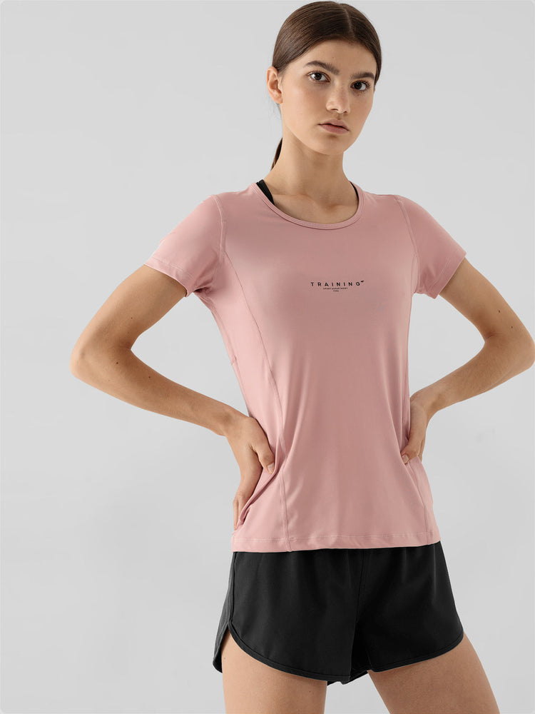 FUNCTIONAL - Damen T-Shirt | mit einem durchscheinenden Mesh-Panel auf der Rückseite - Rosa - T TUR T-Shirts/Tanks ku.Arm Da - 4F - Sportrabatt