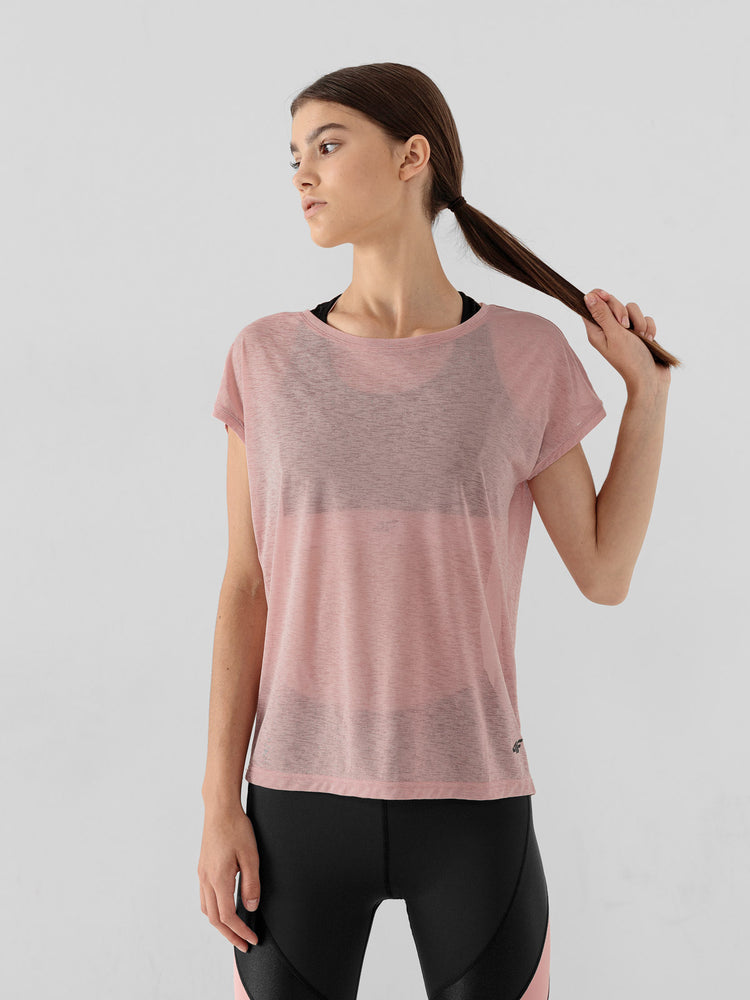FUNCTIONAL - Damen T-Shirt | aus leichtem transluzentem Material - Rosa - T TUR T-Shirts/Tanks ku.Arm Da - 4F - Sportrabatt