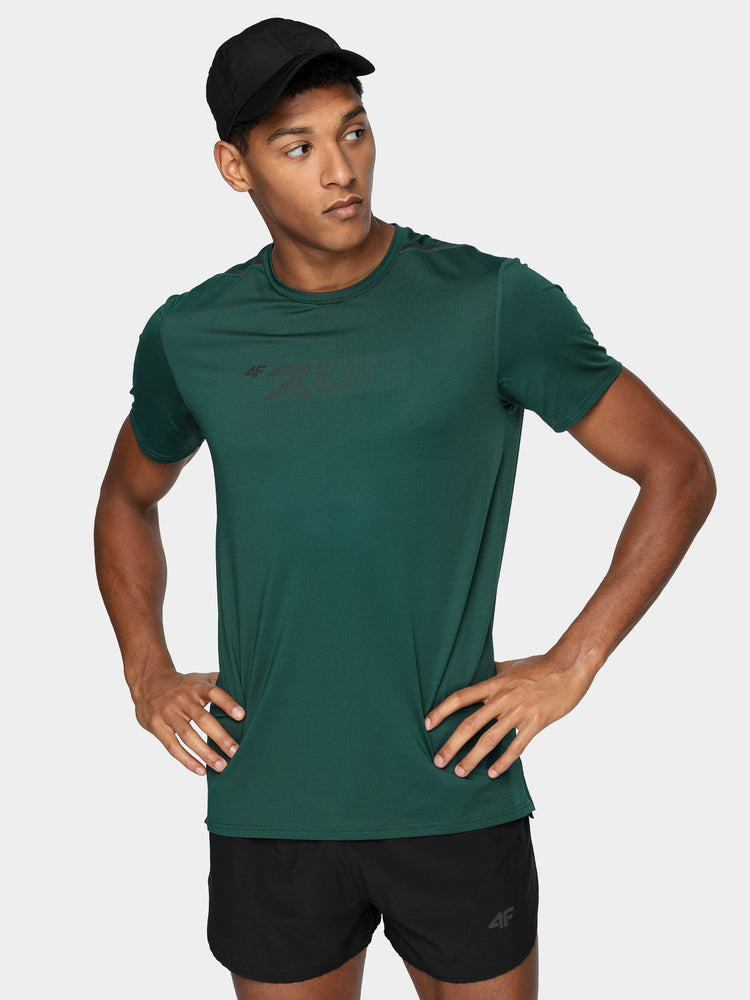 Herren T-Shirt | mit reflektierenden Details und perforiertem Rücken - Grün - Herren Shirt - 4F - Sportrabatt