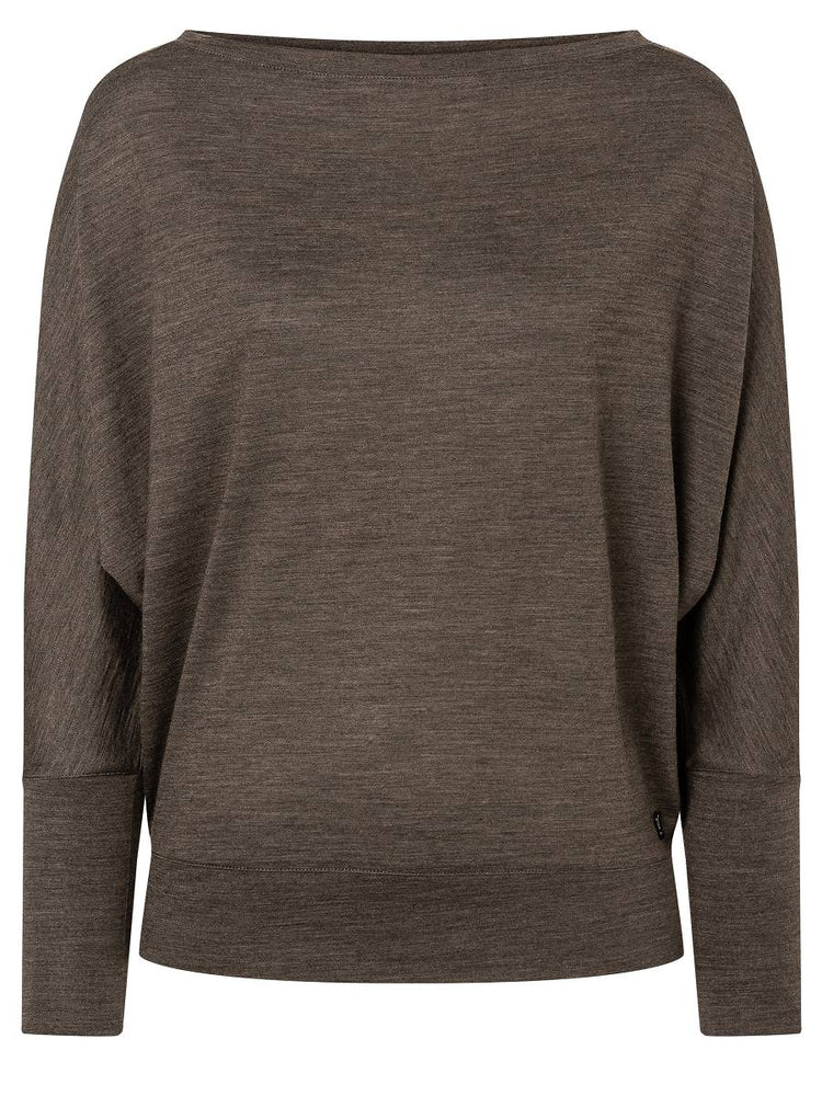 Kula Top - Damen T-Shirt | aus Merino Wollmix und lockerer Passform -  Olive - Damen Shirt Winter - Super Natural - Sportrabatt