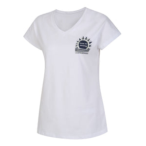 
                  
                    Laden Sie das Bild in den Galerie-Viewer, Tranquility Tee - Damen T-Shirt | aus Baumwolle, mit Druck - Weiß
                  
                