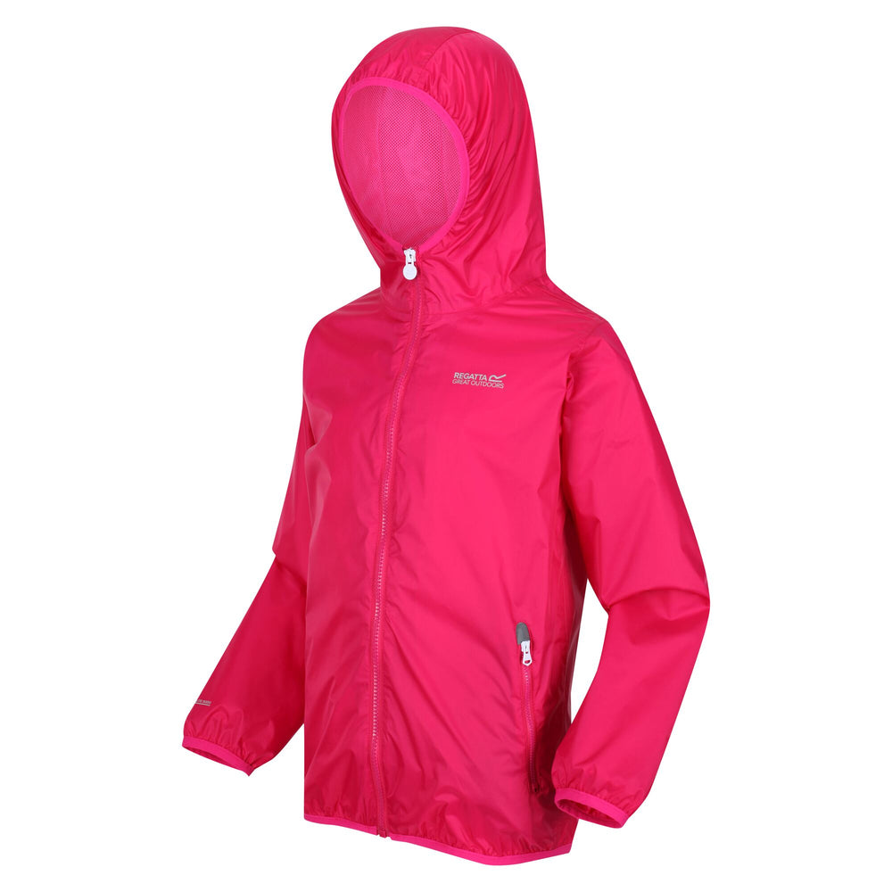 Lever II - Kinder Regenjacke | Verschweißte Nähte für garantierte Wasserdichtigkeit - Pink - T MUS Regenjacken lg.Arm Ki - Regatta - Sportrabatt