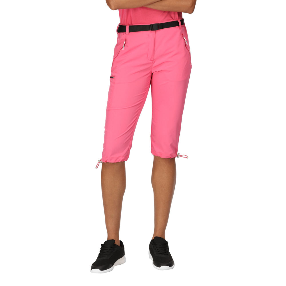 Xrt Capri Light - Damen Wanderhose 3/4 | Front- und Gesäßtaschen mit Reißverschluss - Rosa