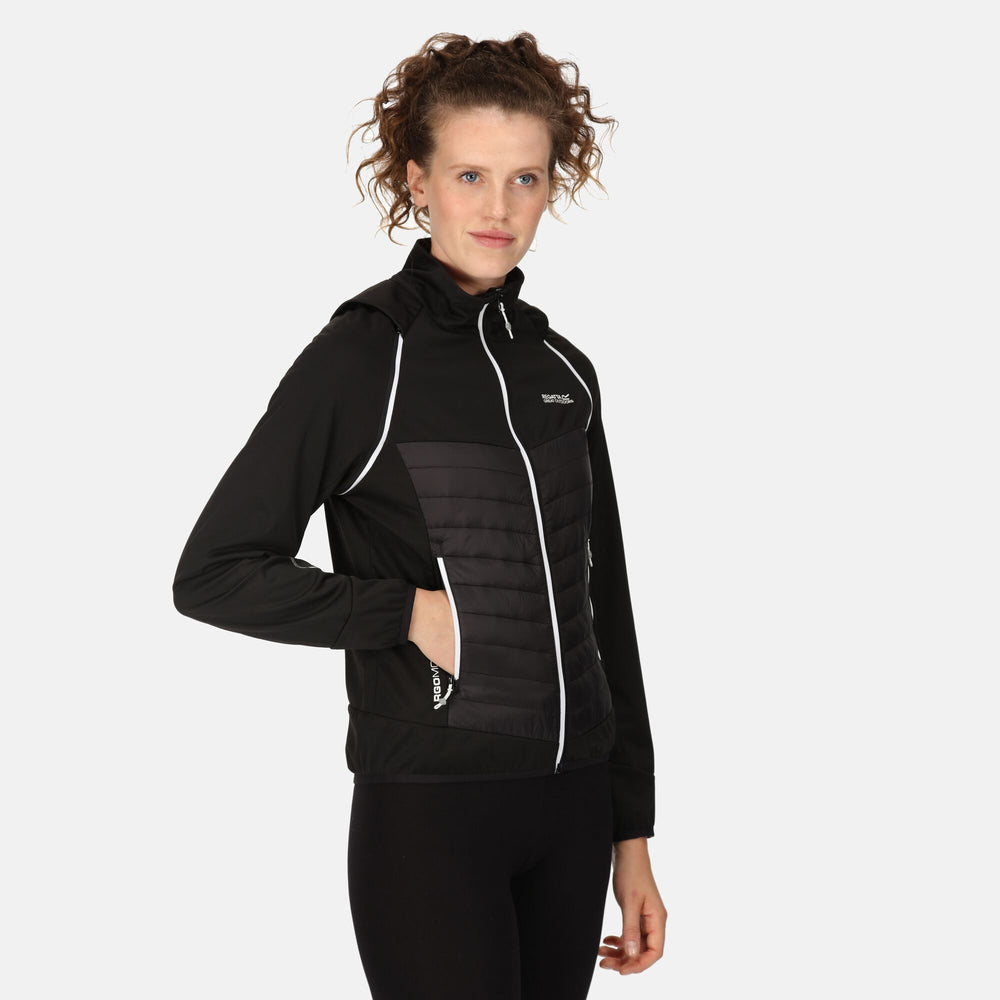 Steren Hybrid - Damen Jacke | mit abnehmbaren Raglanärmel - Schwarz