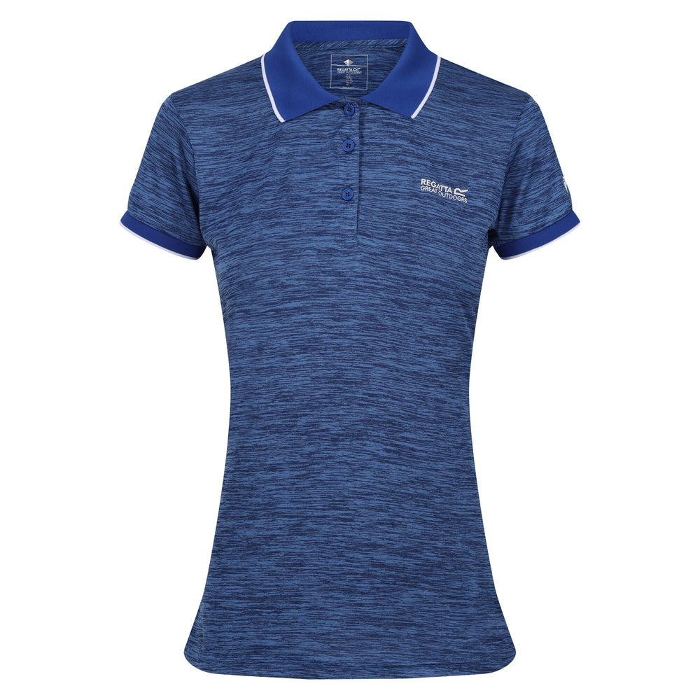 Remex II - Damen Poloshirt | aus meliertem Jerseygewebe - Blau